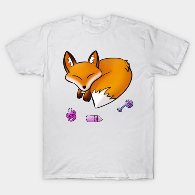 Baby Fox T-Shirt by FoxSplatter